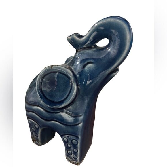 Barinas Elephant Statuaries Crackle Glaze chartreuse green glue color - Picture 7 of 12